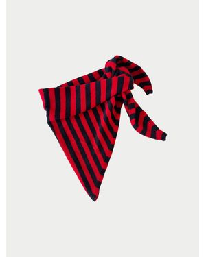 La Fetiche Liva X Striped Triangle Scarf - Red