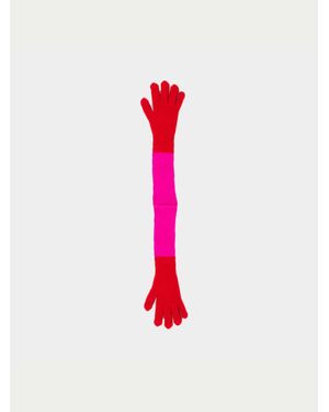 La Fetiche Cinzia Ribbed Mini Scarf - Red