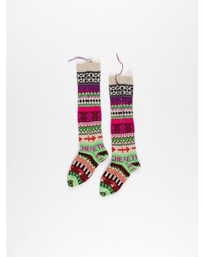 La Fetiche Tilda Fairisle Knitted Socks - White