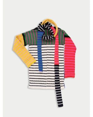 La Fetiche Clementine Handknitted Striped Mini Dress - Metallic