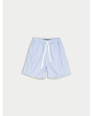 La Fetiche Al Traditional Striped Cotton Elasticated Waist Short - Blue