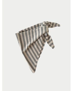 La Fetiche Liva X Striped Triangle Scarf - White