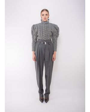 La Fetiche Winona Hand Knitted Cable Jumper - Grey