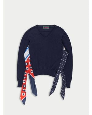 La Fetiche Robbie V-Neck Jumper - Blue
