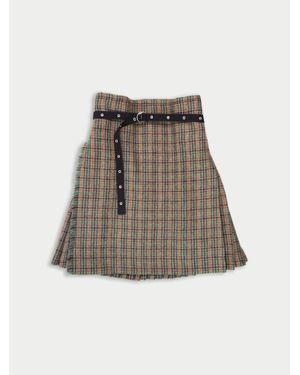 La Fetiche Henrietta Traditional Menswear Styled Hand Pleated Kilt - Natural