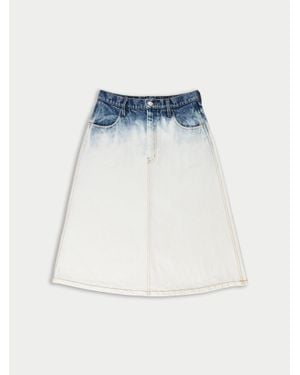 La Fetiche Poppy Denim Mid Length Skirt - Blue