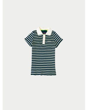 La Fetiche Micka Striped Polo Top - Blue