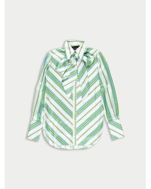 La Fetiche Tasha Lightweight Striped Blouse - Green