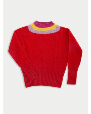 La Fetiche Sophie Brushed Crew Neck Jumper - Red