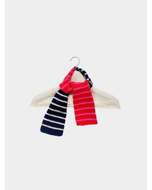 La Fetiche Polly Jean Hand Knitted Striped Scarf - Red