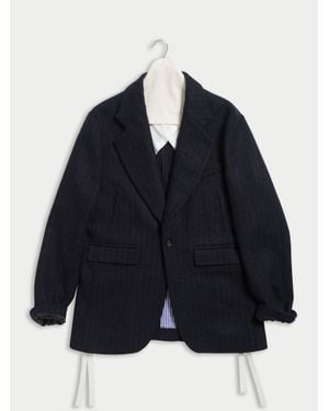 La Fetiche Helmut Menswear Styled Loose Fitting Rockabilly Jacket - Blue