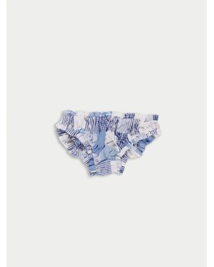 La Fetiche Lulu Patchwork Cotton Trousers - Blue
