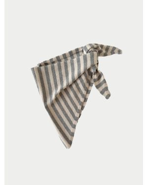 La Fetiche Liva X Striped Triangle Scarf - White