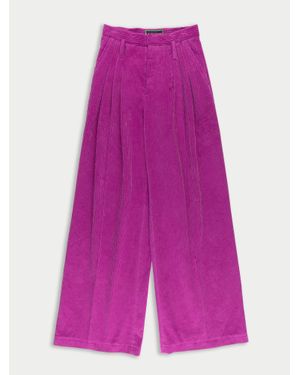 La Fetiche Angie Highwaisted Wide Leg Pleated Trousers - Purple