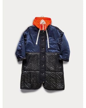 La Fetiche Divine Quilted Reversible Coat - Blue