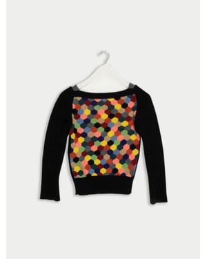 La Fetiche Nan Hand Intarsia Patchwork Style Jumper - Black