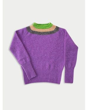 La Fetiche Sophie Brushed Crew Neck Jumper - Purple