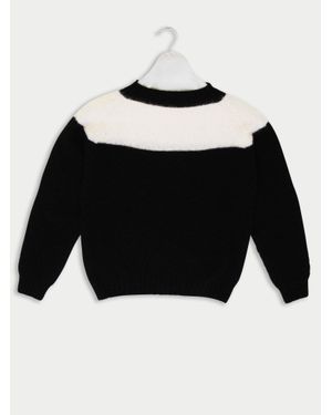 La Fetiche Penelope Traditional Seamfree Fairisle Jumper With Graphic Yoke Design - Black