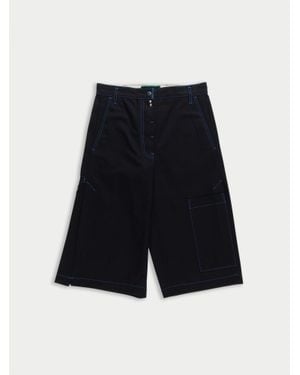 La Fetiche Laura Cotton Panama Culottes - Blue