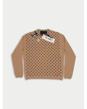 La Fetiche Mimi Spotty Cashmere Jumper With 3 Tati Pin Charms - Natural