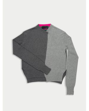 La Fetiche William Handframed Patched Lambswool Jumper - Grey