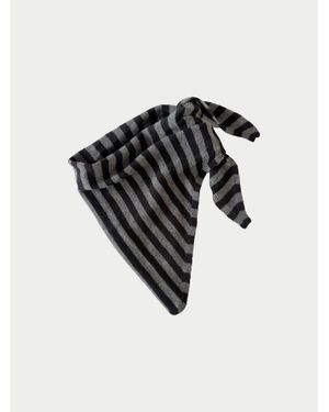 La Fetiche Liva X Striped Triangle Scarf - Black