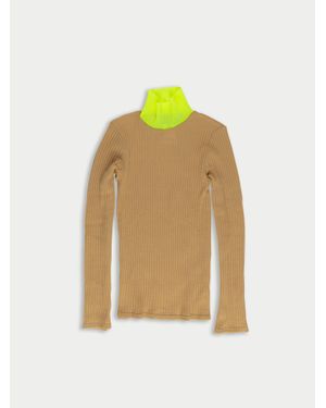 La Fetiche Frederique Ribbed Fine Weight Top - Yellow