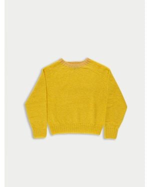La Fetiche Fifi Crew Neck Shetland Jumper - Yellow
