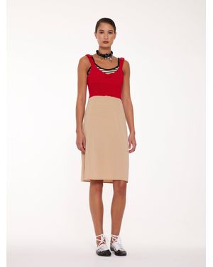 La Fetiche Eleni Slip Dress With Knitted Bralette - Red
