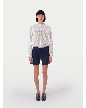 La Fetiche Ginette Cotton Blouse - Blue