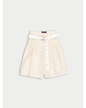 La Fetiche Jack Linen Military Style Short - Natural