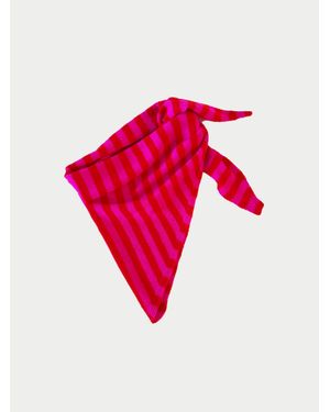 La Fetiche Liva X Striped Triangle Scarf - Pink