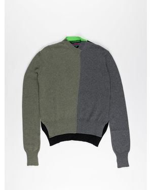 La Fetiche William Handframed Patched Lambswool Jumper - Green
