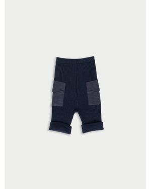 La Fetiche Selah Ribbed Knitted Shorts - Blue