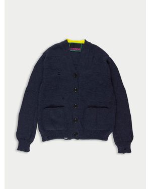 La Fetiche Jojo Mistake Stitch Cardigan - Blue