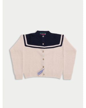 La Fetiche Maar Crew Neck Cardigan - Blue