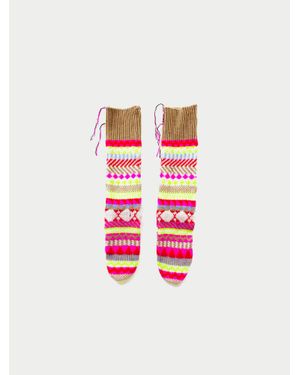 La Fetiche Tilda Fairisle Knitted Socks - Red