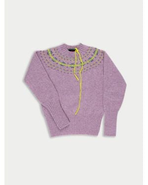 La Fetiche Barbara Traditional Crafted Fairisle Jumper - Purple