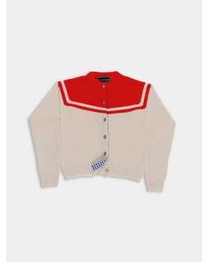 La Fetiche Maar Crew Neck Cardigan - Red