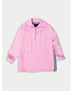 La Fetiche Andre Scottish Hand Dyed Linen Overshirt - Pink