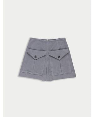 La Fetiche Brigitte Corduroy Mini Skirt - Grey
