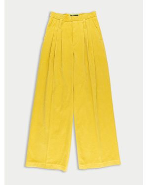 La Fetiche Angie Highwaisted Pleated Trousers - Yellow