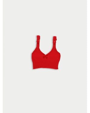 La Fetiche Josephine Knitted Bralette - Red