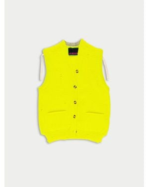 La Fetiche Jacob Menswear Style Cardigan - Yellow