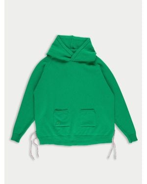 La Fetiche Lacey Knitted Oversized Hoody - Green