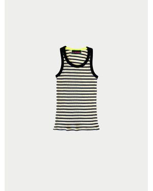 La Fetiche Romy Striped Vest - White
