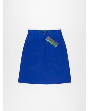 La Fetiche Anna Cotton Utility Skirt - Blue