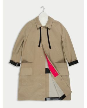 La Fetiche Jean Fully Reversible Traditional Waterproof Trench Coat - Natural