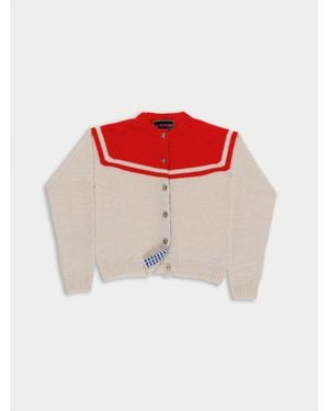 La Fetiche Maar Crew Neck Cardigan - Red