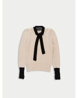 La Fetiche Gloria Neck Tie Jumper - Natural